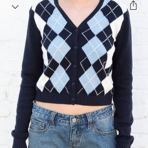Brandy Melville Elizabeth Cotton Argyle Sweater